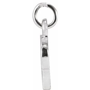 14K White Gold Petite Initial O Pendant
