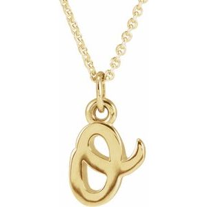 14K Yellow Gold Petite Initial O 16" Necklace
