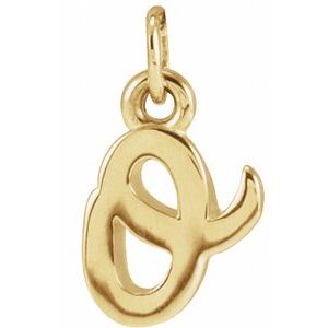 14K Yellow Gold Petite Initial O Pendant