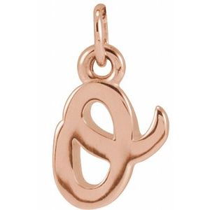 14K Rose Gold Petite Initial O Pendant