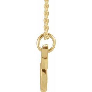 14K Yellow Gold Petite Initial V 16" Necklace