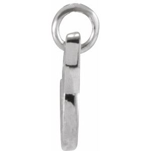 14K White Gold Petite Initial V Pendant