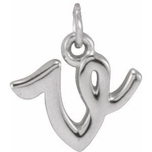 Sterling Silver Petite Initial V Pendant