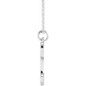 14K White Gold Petite Initial D 16" Necklace