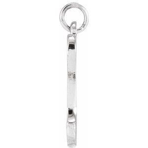 14K White Gold Petite Initial D Pendant