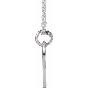 Platinum Script Initial Z 16-18" Necklace