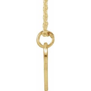 14K Yellow Gold Script Initial Z 16-18" Necklace