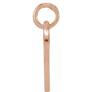 14K Rose Gold Script Initial Z Pendant