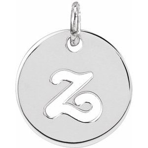 Platinum Script Initial Z Pendant