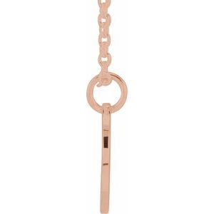 14K Rose Gold Script Initial T 16-18" Necklace