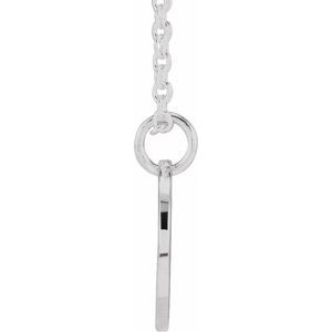 Sterling Silver Script Initial T 16-18" Necklace