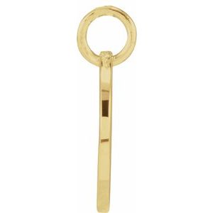 14K Yellow Gold Script Initial T Pendant