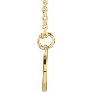 14K Yellow Gold Script Initial Q 16-18" Necklace