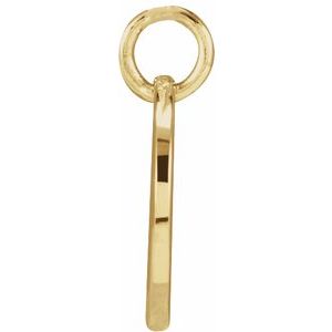 14K Yellow Gold Script Initial Q Pendant