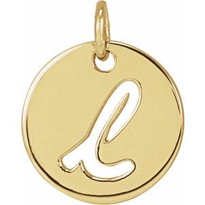 14K Yellow Gold Script Initial L Pendant