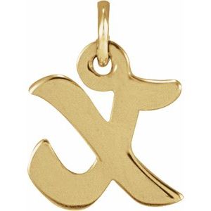 14K Yellow Gold Petite Initial X Pendant