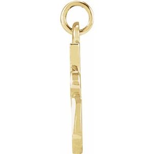 14K Yellow Gold Petite Initial Q Pendant
