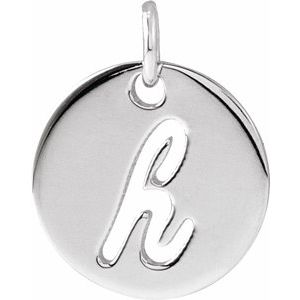 Platinum Script Initial H Pendant