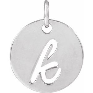 Platinum Script Initial K Pendant