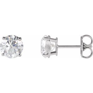 14K White Gold 4 mm Natural Citrine Earrings