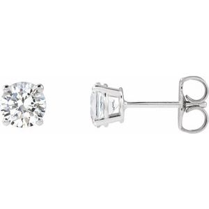 14K White 1 CTW Natural Diamond Earrings