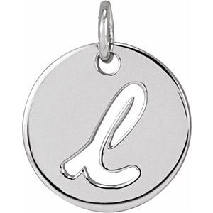 Sterling Silver Script Initial L Pendant