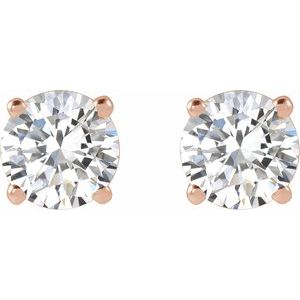 14K Rose Gold 1 CTW Lab-Grown Diamond Earrings
