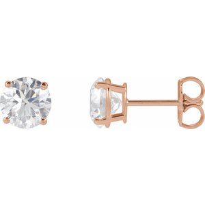 14K Rose Gold 2 CTW Lab-Grown Diamond Earrings