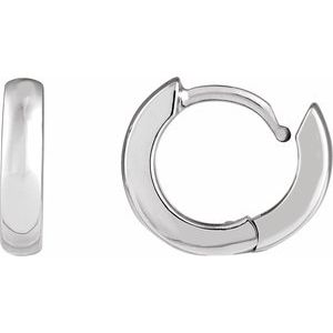 Platinum Hinged 12 mm Hoop Earrings