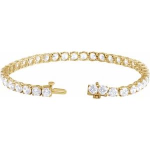 14K Yellow Gold 12 CTW Lab-Grown Diamond Line 7" Bracelet