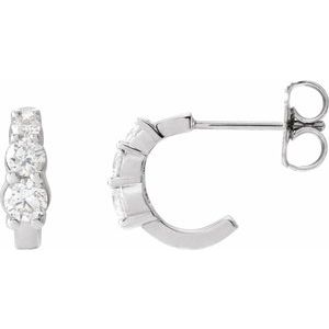 Platinum 1/3 CTW Natural Diamond Hoop Earrings