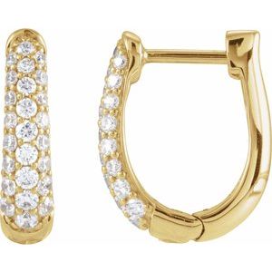 14K Yellow Gold 1/5 CTW Natural Diamond 10.1 mm Hoop Earrings