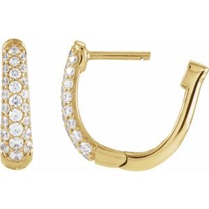14K Yellow Gold 1/5 CTW Lab-Grown Diamond 10.1 mm Hoop Earrings