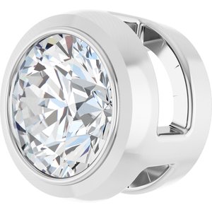 14K White Gold 1/3 CT Natural Diamond Slide Pendant