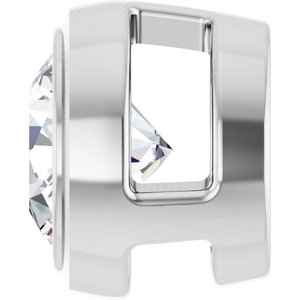 14K White Gold 1/3 CT Natural Diamond Slide Pendant