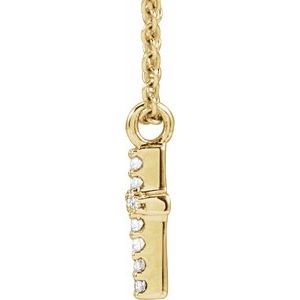 14K Yellow Gold .03 CTW Natural Diamond Cross 18" Necklace