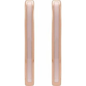 14K Rose Gold Pink Enamel 11.9 mm Hoop Earrings