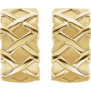 14K Yellow Gold J-Hoop Earrings