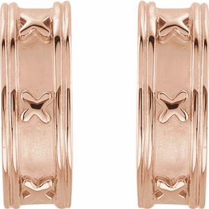 14K Rose Gold J-Hoop Earrings