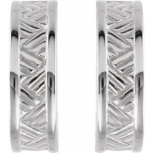 14K White Gold J-Hoop Earrings