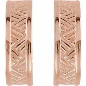14K Rose Gold J-Hoop Earrings