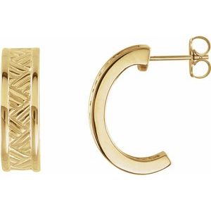 10K Yellow Gold J-Hoop Earrings