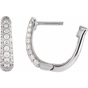 14K White Gold 1/5 CTW Natural Diamond 10.1 mm Hoop Earrings