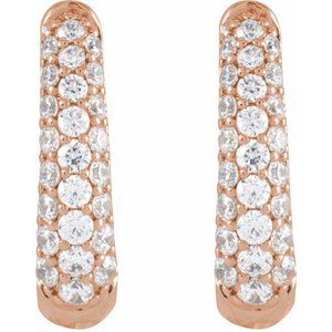 14K Rose Gold 1/5 CTW Lab-Grown Diamond 10.1 mm Hoop Earrings