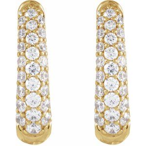 14K Yellow Gold 1/5 CTW Lab-Grown Diamond 10.1 mm Hoop Earrings