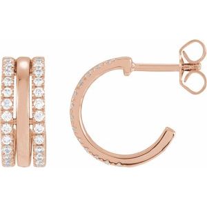 14K Rose Gold 1/2 CTW Natural Diamond Earrings