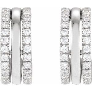 14K White Gold 1/2 CTW Natural Diamond Earrings