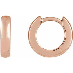 14K Rose Gold Hinged 12 mm Hoop Earrings