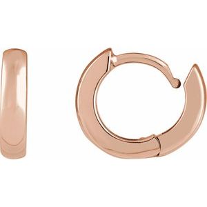 14K Rose Gold Hinged 12 mm Hoop Earrings