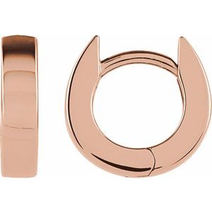 14K Rose Gold Hinged 10.2 mm Hoop Earrings